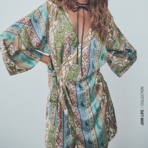 Zara - Patchwork Print Wrap Romper